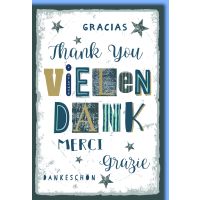 Danke Grußkarte mit Briefumschlag Blautöne