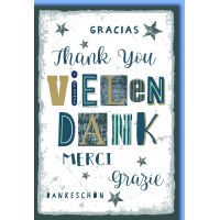 Danke Grußkarte mit Briefumschlag Blautöne