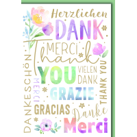 Danke Grußkarte mit Briefumschlag Pastell in vielen...