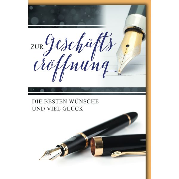 Geschäftseröffnung Glückwunschkarte mit Briefumschlag Füller