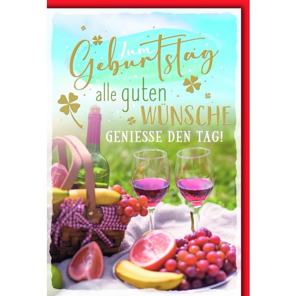 Geburtstag Glückwunschkarte mit Briefumschlag Picknick