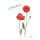 Jugendweihe 5 Einladungskarten mit 5 Umschlägen  Blume Mohn