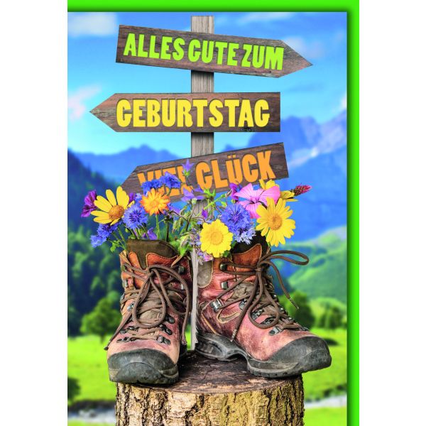 Geburtstag Glückwunschkarte mit Briefumschlag Das Leben ist eine Wanderung