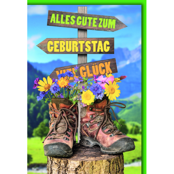 Geburtstag Glückwunschkarte mit Briefumschlag Das Leben ist eine Wanderung