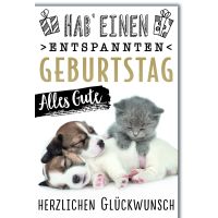 Geburtstag Glückwunschkarte mit Briefumschlag Katz...