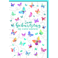Geburtstag Glückwunschkarte mit Briefumschlag Bunte...