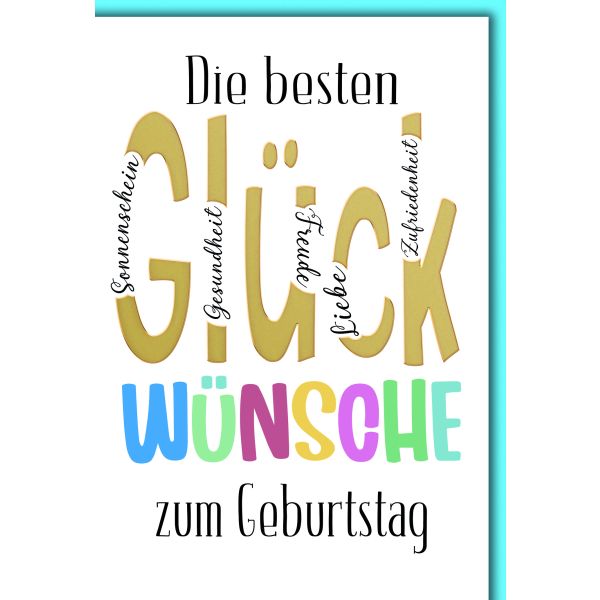 Geburtstag Glückwunschkarte mit Briefumschlag Die besten Glückwünsche