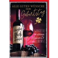 Geburtstag Glückwunschkarte mit Briefumschlag Wein...