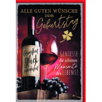 Geburtstag Glückwunschkarte mit Briefumschlag Wein...