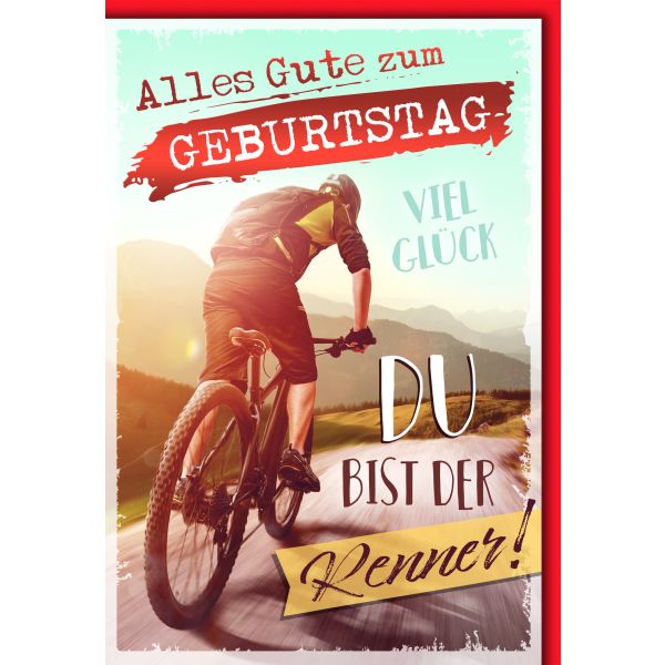 Geburtstag Glückwunschkarte mit Briefumschlag Du bist der Renner