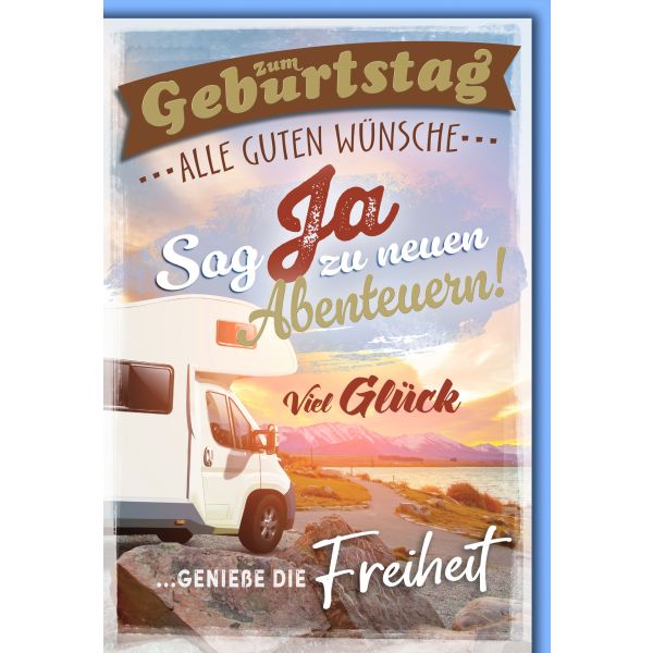 Geburtstag Glückwunschkarte mit Briefumschlag Geniesse die Freiheit