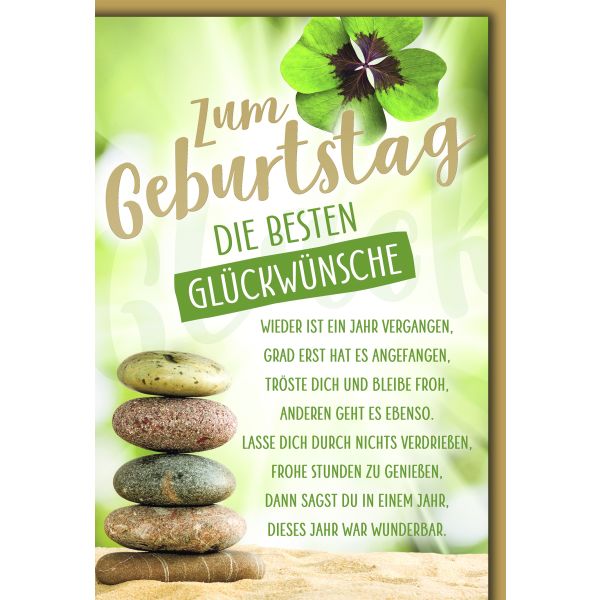 Geburtstag Glückwunschkarte mit Briefumschlag Wieder ein Jahr vergangen