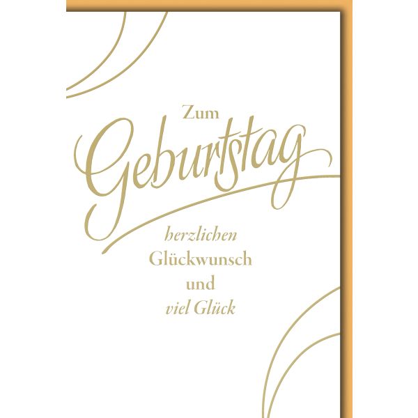 Geburtstag Glückwunschkarte mit Briefumschlag Schlicht in gold