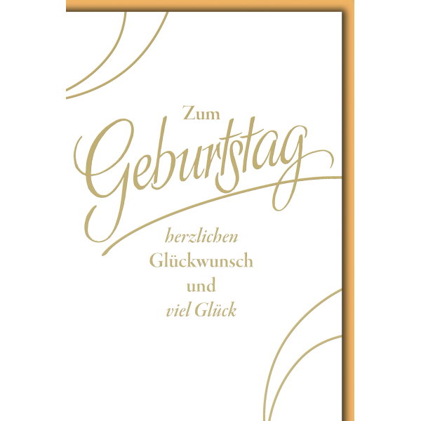 Geburtstag Glückwunschkarte mit Briefumschlag Schlicht in gold