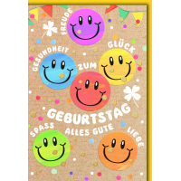 Geburtstag Glückwunschkarte mit Briefumschlag bunte...