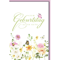 Geburtstag Glückwunschkarte mit Briefumschlag Zarte...