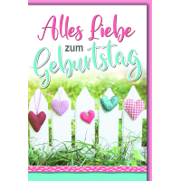 Geburtstag Glückwunschkarte mit Briefumschlag Zaun...