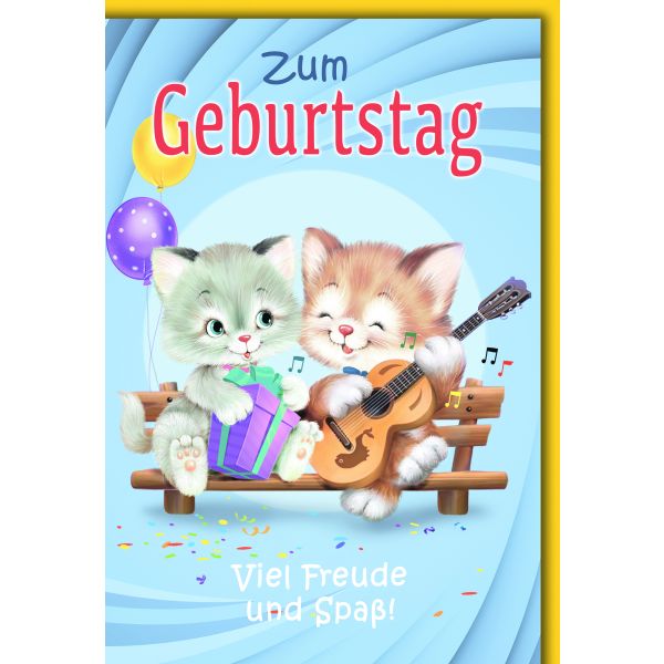 Geburtstag - Glückwunschkarte Im Format 11,5 X 17 Cm - Katze