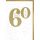 60. Geburtstag Glückwunschkarte mit Briefumschlag Große Zahl in gold