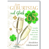 65. Geburtstag Glückwunschkarte mit Briefumschlag...