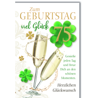 75. Geburtstag Glückwunschkarte mit Briefumschlag...