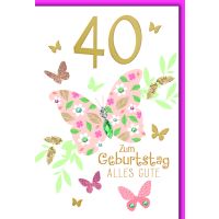 40. Geburtstag Glückwunschkarte mit Briefumschlag...
