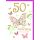 50. Geburtstag Glückwunschkarte mit Briefumschlag Schmetterling