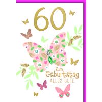 60. Geburtstag Glückwunschkarte mit Briefumschlag...
