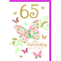 65. Geburtstag Glückwunschkarte mit Briefumschlag...