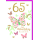 65. Geburtstag Glückwunschkarte mit Briefumschlag Schmetterling