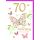 70. Geburtstag Glückwunschkarte mit Briefumschlag Schmetterling