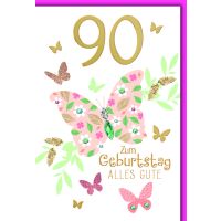 90. Geburtstag Glückwunschkarte mit Briefumschlag...