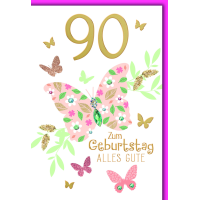 90. Geburtstag Glückwunschkarte mit Briefumschlag...