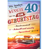 40. Geburtstag Glückwunschkarte mit Briefumschlag...