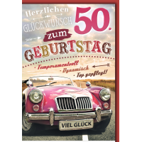 A 50. Geburtstag Glückwunschkarte mit Briefumschlag...