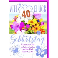 40. Geburtstag Glückwunschkarte mit Briefumschlag...