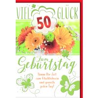 50. Geburtstag Glückwunschkarte mit Briefumschlag...