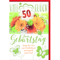 50. Geburtstag Glückwunschkarte mit Briefumschlag...