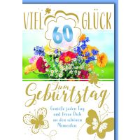 A 60. Geburtstag Glückwunschkarte mit Briefumschlag...