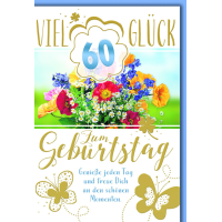 A 60. Geburtstag Glückwunschkarte mit Briefumschlag...