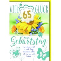 65. Geburtstag Glückwunschkarte mit Briefumschlag...