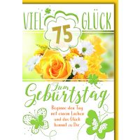 75. Geburtstag Glückwunschkarte mit Briefumschlag...