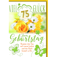 75. Geburtstag Glückwunschkarte mit Briefumschlag...