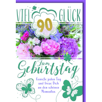 90. Geburtstag Glückwunschkarte mit Briefumschlag...