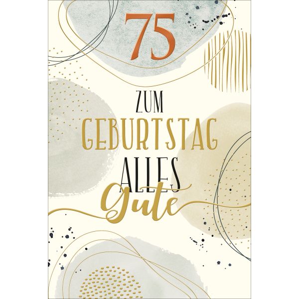 75. Geburtstag Glückwunschkarte mit Briefumschlag Alles Gute