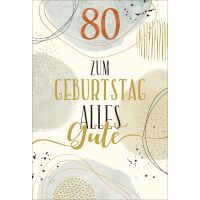 80. Geburtstag Glückwunschkarte mit Briefumschlag...