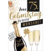 75. Geburtstag Glückwunschkarte mit Briefumschlag...