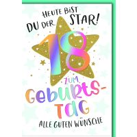 18. Geburtstag Glückwunschkarte mit Briefumschlag...