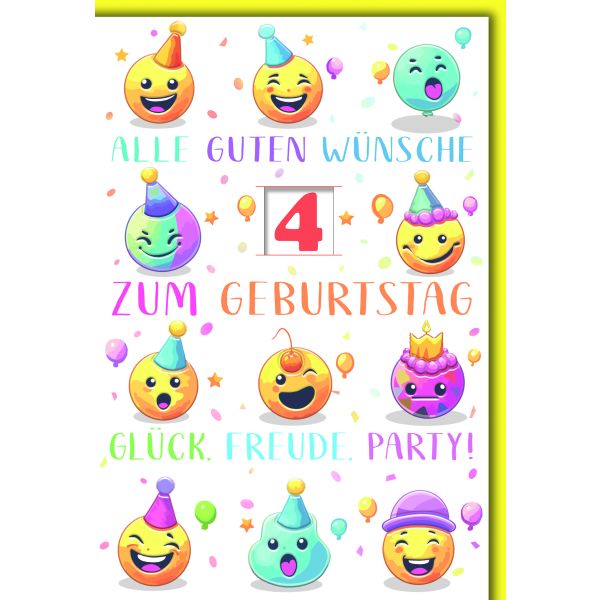 Zahlengeburtstag Drehzahl Zahlenstreifen Glückwunschkarte mit Briefumschlag Smileys