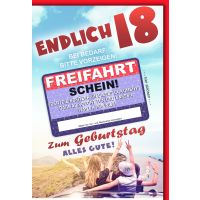 18. Geburtstag Glückwunschkarte mit Briefumschlag...